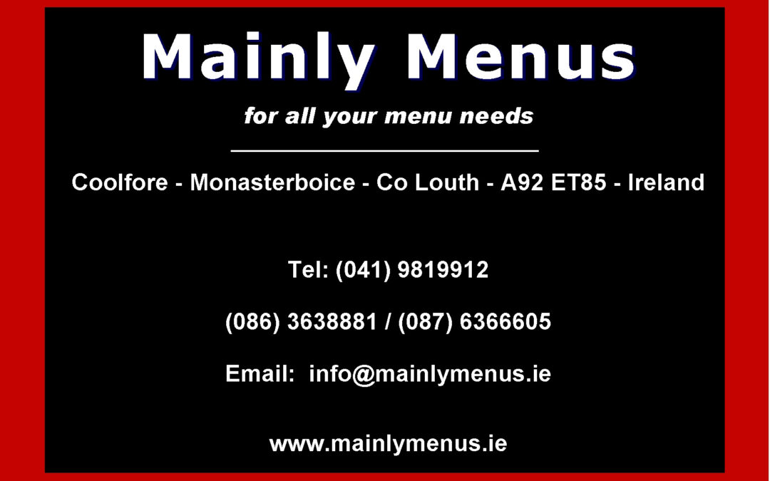 Mainly Menus